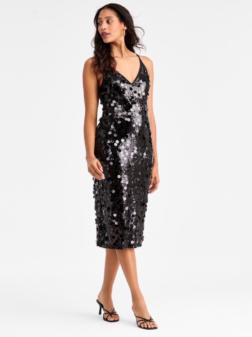 Bar III Black sequin midi dress sz. M